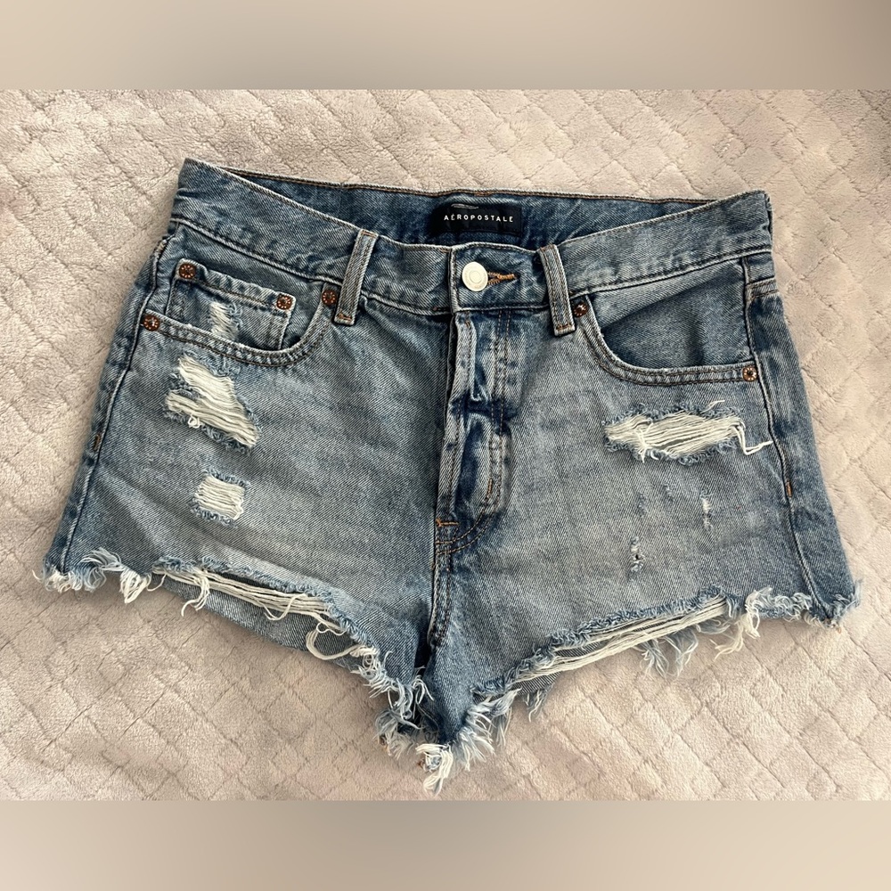 aeropostale ripped jeans shorts